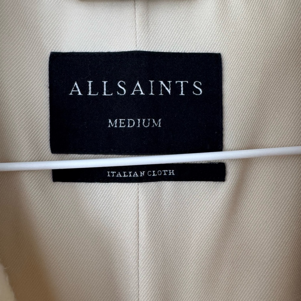 All Saints Off-White Minard Wool Shirt Jacket Med - Picture 3 of 8